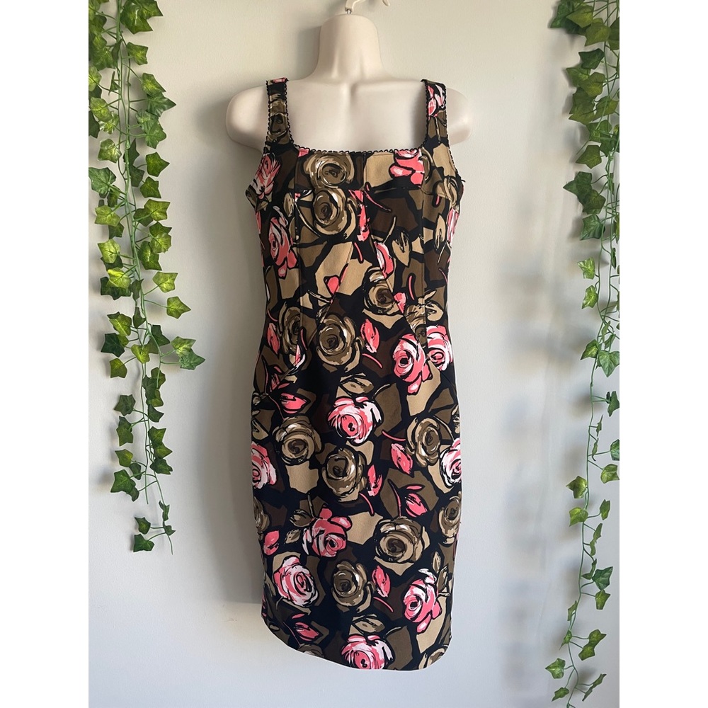 🌿 Coolest 90’s Vintage Bustier Top Vibrant Floral Dress